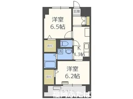 グランデスカイ空港南(2K/2階)の間取り写真