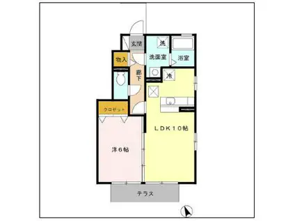 ドエル B(1LDK/1階)の間取り写真