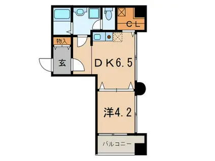 カーサ六甲友田町(1DK/4階)の間取り写真