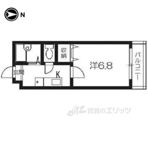 フラッツ7(1K/1階)の間取り写真