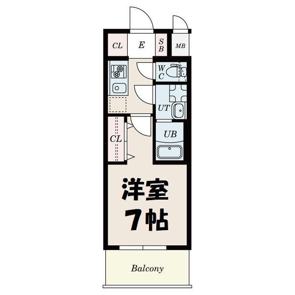 S-RESIDENCE堀田ノース(1K/10階)の間取り写真