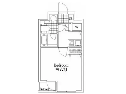シンシア六本木(1K/2階)の間取り写真