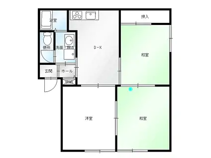 メゾンドルーブル(3DK/1階)の間取り写真