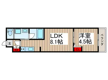 ALIVIS本八幡(1LDK/3階)の間取り写真