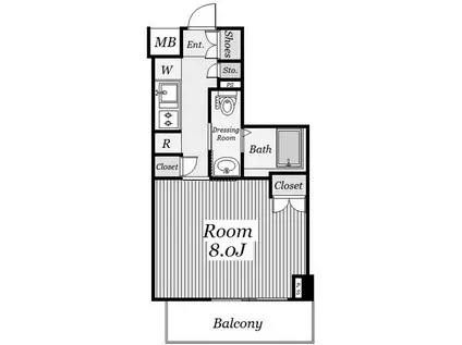 ガーラ渋谷常磐松(1K/1階)の間取り写真