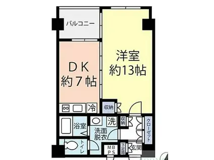 グランヴァン東中野III(1DK/5階)の間取り写真