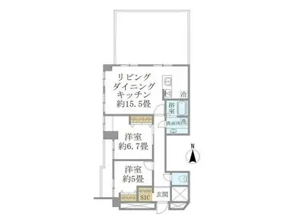 ロイヤルプラザ滝野川(2LDK/6階)の間取り写真