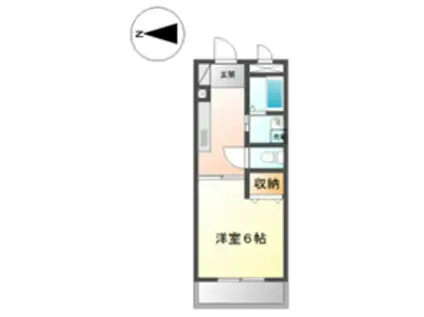 ハッピーヴィレッジ(1K/2階)の間取り写真