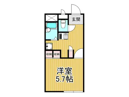 レオパレス 甲東(1K/2階)の間取り写真