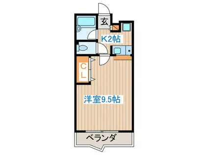 クルーブ成城(1K/3階)の間取り写真