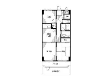 エルム中川(3DK/1階)の間取り写真
