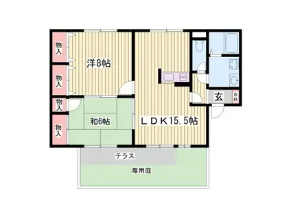 サンアベニュー(2LDK/1階)の間取り写真