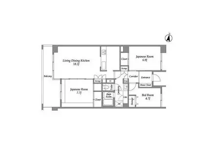 テレパレス西千葉(3LDK/3階)の間取り写真