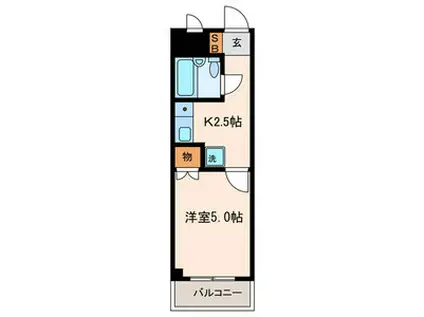 フローラ水山(1K/2階)の間取り写真