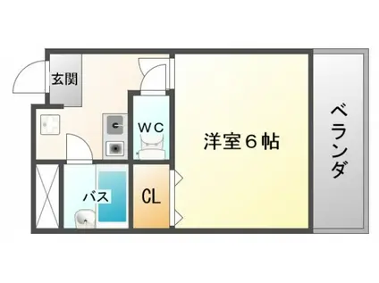 グランヴェール深澤(1K/2階)の間取り写真