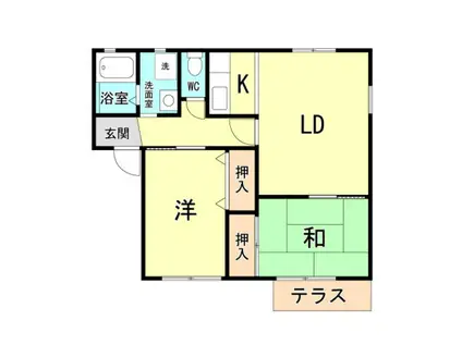 アメニティ・K(2LDK/1階)の間取り写真