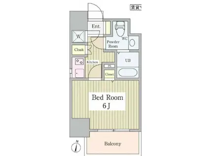 エスパローマ目白(1K/12階)の間取り写真