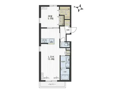 GRACE FLARE(1LDK/2階)の間取り写真