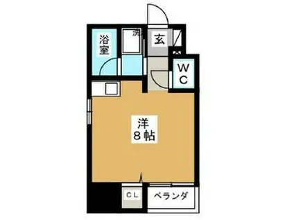 アーバンハイツ桜ヶ丘(ワンルーム/2階)の間取り写真