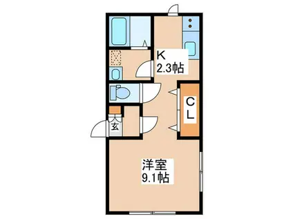 896BLDG(1K/2階)の間取り写真