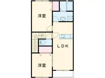 ベルフィオーレB棟(2LDK/2階)の間取り写真