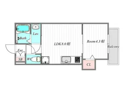 春日出北2丁目PJ(1LDK/2階)の間取り写真