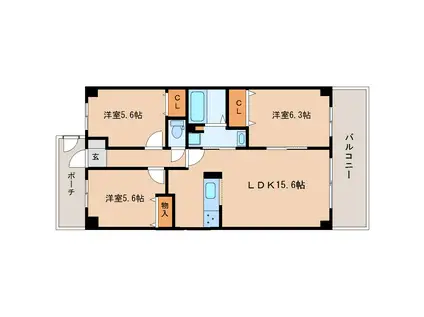 ディーズパーク(3LDK/2階)の間取り写真