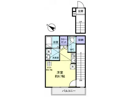 TERRACE MAM(ワンルーム/2階)の間取り写真