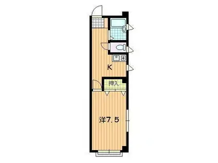 マンション桂(1K/3階)の間取り写真