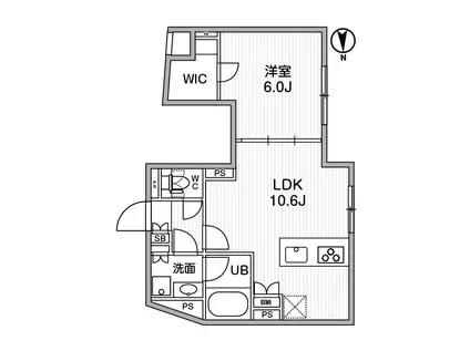ALTERNA祐天寺(1LDK/3階)の間取り写真