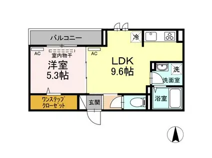 アリビオ(1LDK/2階)の間取り写真