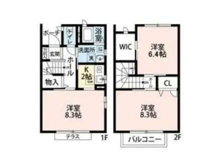 ヴィラ・スリーゼ C(3K/1階)の間取り写真