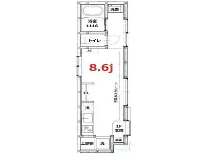 EN-NAKAMEGURO(ワンルーム/1階)の間取り写真