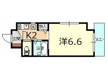 スカイハイツ中央(1K/4階)の間取り写真