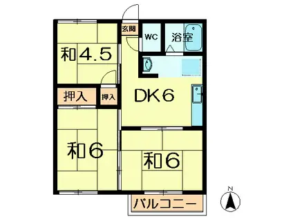 坂本ハイツ(3DK/1階)の間取り写真