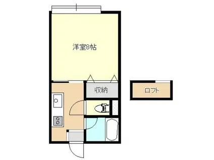 ヒロー21A(1K/1階)の間取り写真