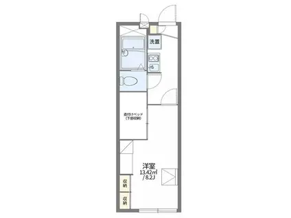 レオパレス倉安川(1K/1階)の間取り写真
