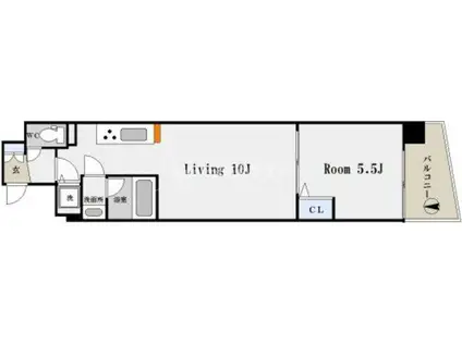 GLANZ(1LDK/5階)の間取り写真