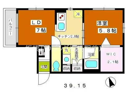 TIIDA ティーダ(1LDK/3階)の間取り写真