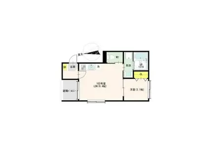 野並二丁目B(1LDK/1階)の間取り写真