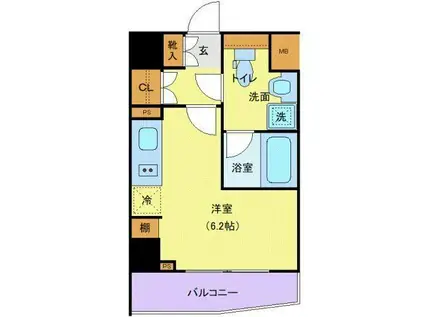 プレール・ドゥーク横濱紅葉坂(ワンルーム/4階)の間取り写真