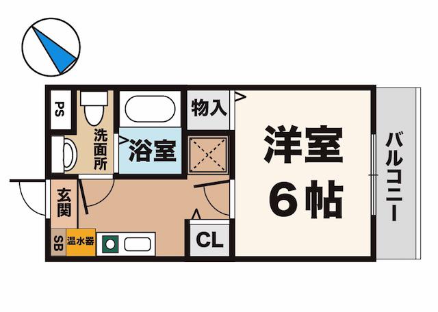 リバーサイド樫の木(1K/3階)の間取り写真