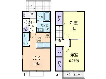 ガーデンソレイユA(2LDK/1階)の間取り写真