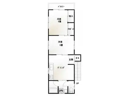 四谷ハイツ(2DK/2階)の間取り写真