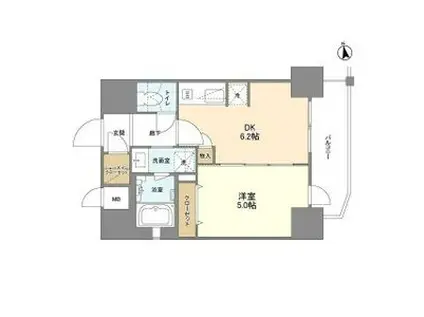 エステムコート北堀江II(1DK/7階)の間取り写真