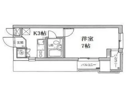 パレドール氷川台(1K/4階)の間取り写真