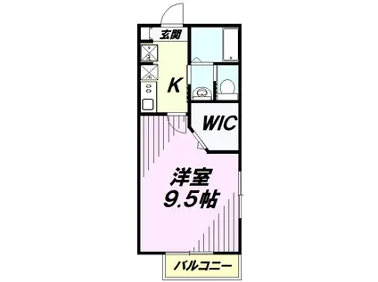 Kメゾン(1K/2階)の間取り写真