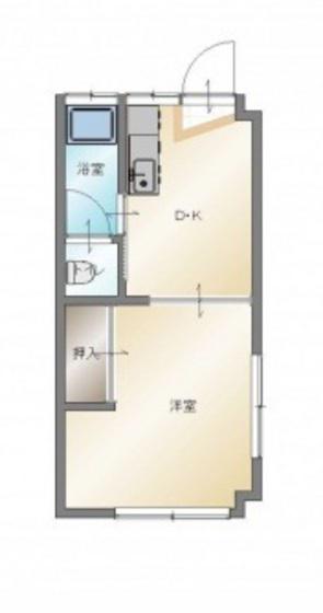 第二丸本ビル I(1DK/4階)の間取り写真