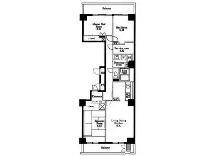 芝浦スクエアハイツ(3SLDK/6階)の間取り写真