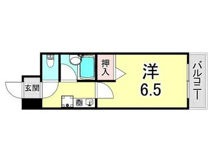 アリアーレ愛宕山(1K/2階)の間取り写真